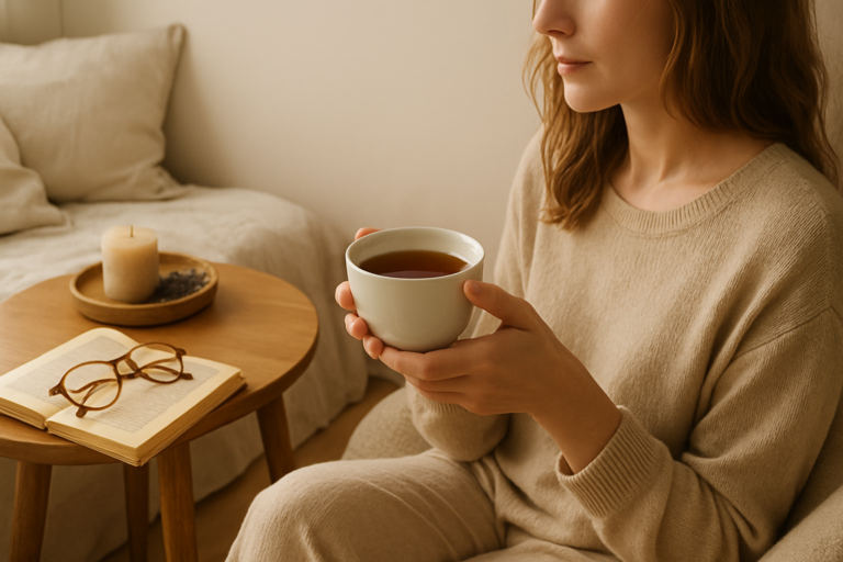 black tea instead of coffee in a peaceful morning environment