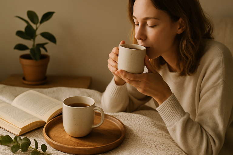 black tea instead of coffee in a peaceful morning environment
