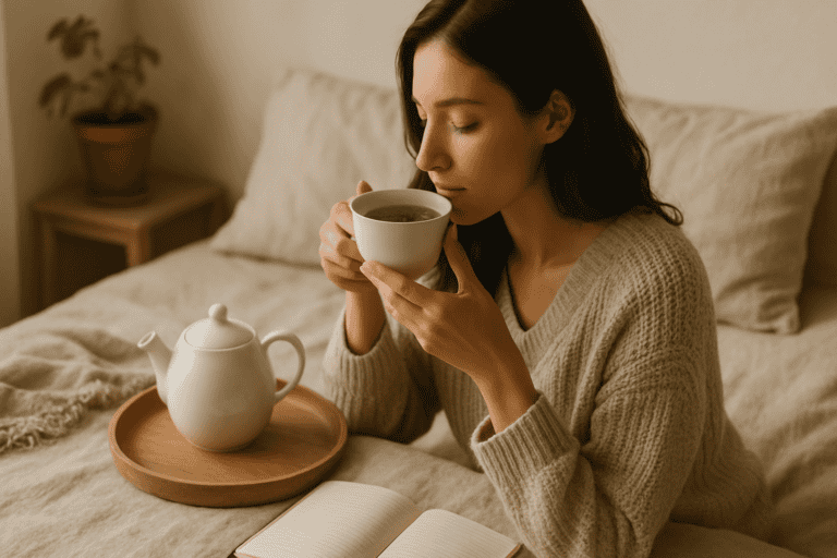 tea instead of coffee benefits in a peaceful morning environment