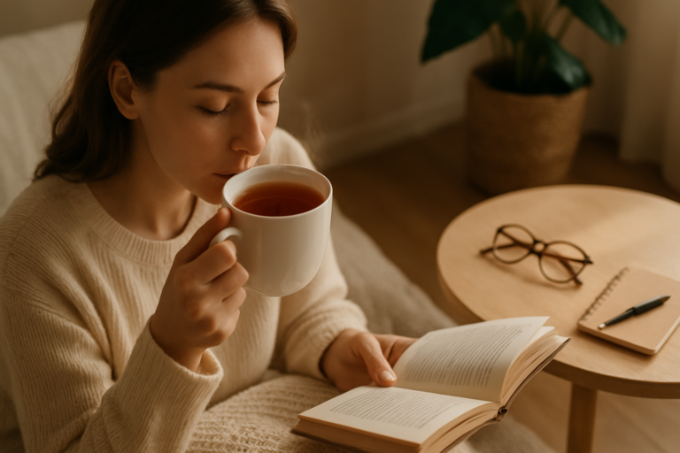 black tea instead of coffee in a peaceful morning environment