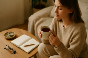 black tea instead of coffee in a peaceful morning environment