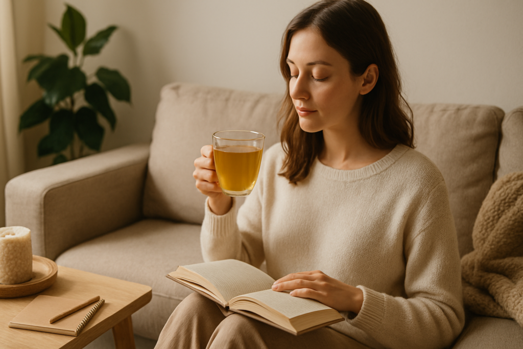 tea instead of coffee in a peaceful morning environment