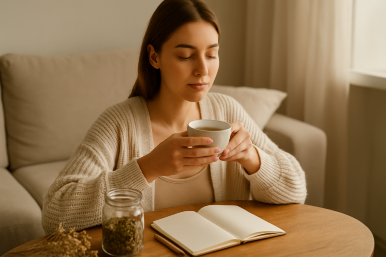 tea instead of coffee in a peaceful morning environment