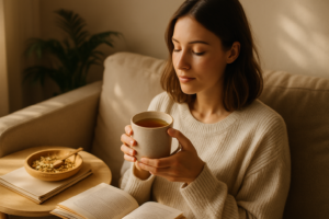 tea instead of coffee in a peaceful morning environment