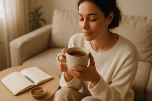 black tea instead of coffee in a peaceful morning environment