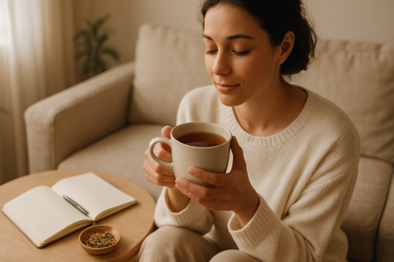 black tea instead of coffee in a peaceful morning environment