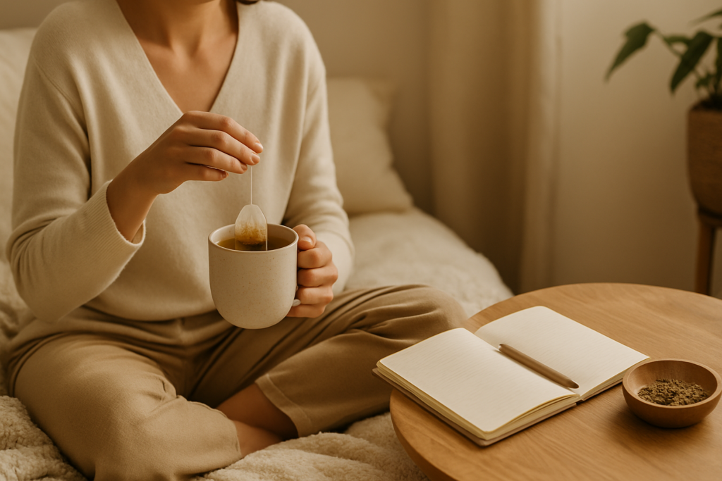 tea instead of coffee in a peaceful morning environment